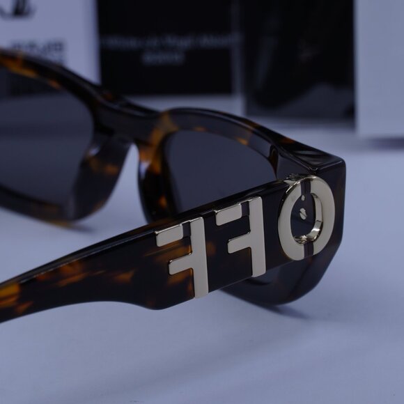 Off-White OERI124 FILLMORE 6007 Rectangle Sunglasses – Havana/Grey - Picture 9 of 10